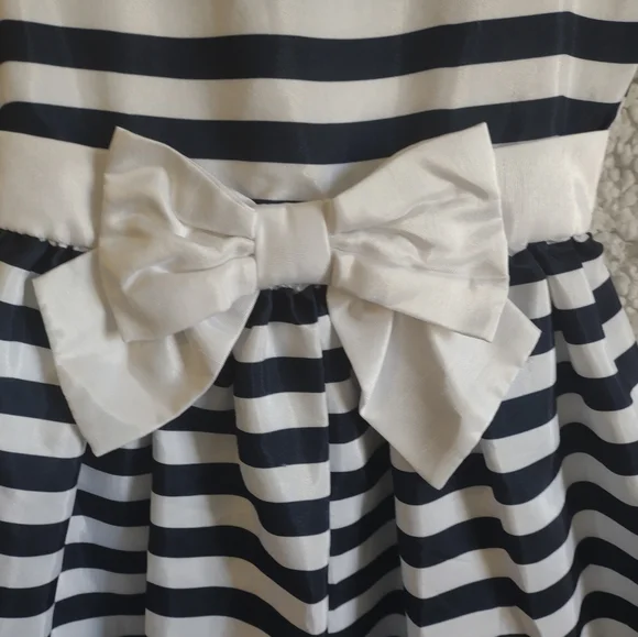 Gymboree Navy Blue Striped Party Dress sz 8 - Picture 3 of 5